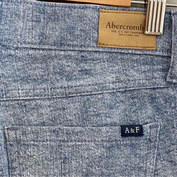 Abercrombie Girls High Rise Straight Colorblock Blue Denim Jeans Size 13 / 14 - Picture 8 of 11